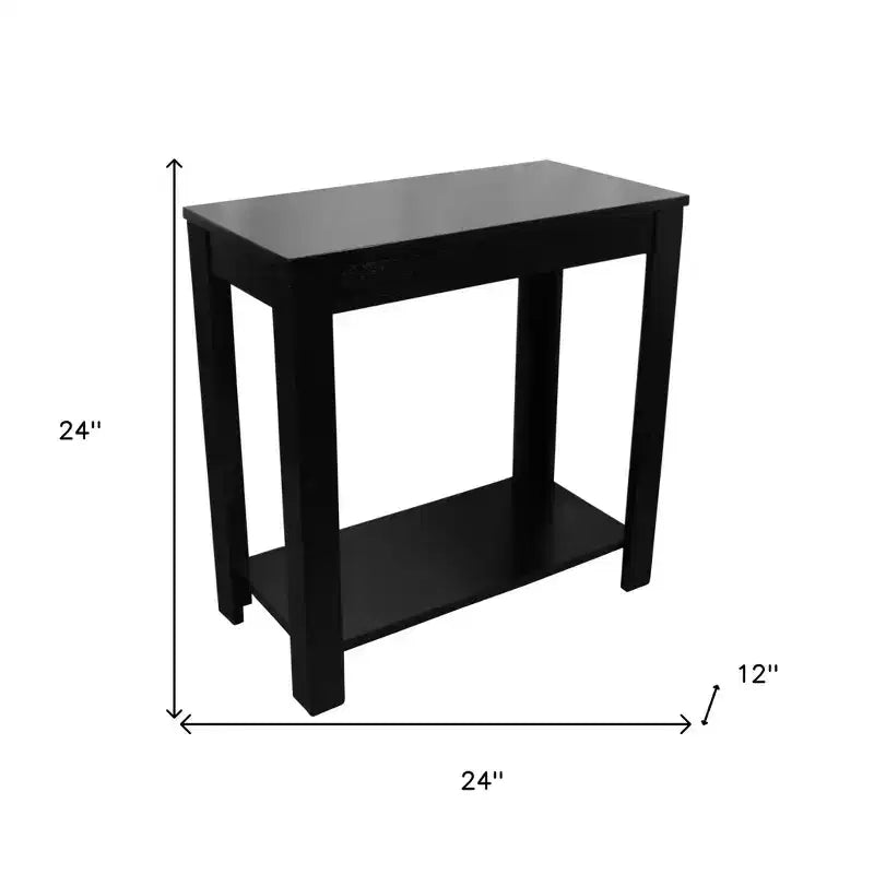Table d'appoint avec étagère HomeRoots 24 noire