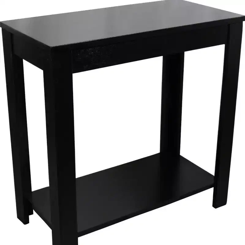 Table d'appoint avec étagère HomeRoots 24 noire