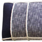 Banc rembourré HomeRoots 47 avec pieds blancs texturés bleu et gris