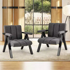 Costway 1/2 Fauteuil d'appoint surdimensionné avec structure en métal et accoudoirs Fauteuil moderne du milieu du siècle Gris/Blanc