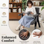 Costway 1/2 Fauteuil d'appoint surdimensionné avec structure en métal et accoudoirs Fauteuil moderne du milieu du siècle Gris/Blanc