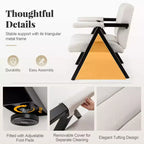 Costway 1/2 Fauteuil d'appoint surdimensionné avec structure en métal et accoudoirs Fauteuil moderne du milieu du siècle Gris/Blanc
