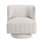 Fauteuil d'appoint contemporain pivotant à 360 degrés en tissu avec dossier incurvé GDFStudio Avery