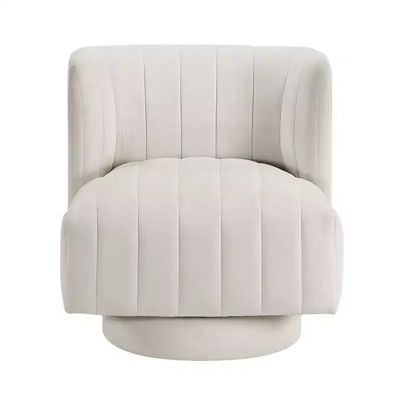Fauteuil d'appoint contemporain pivotant à 360 degrés en tissu avec dossier incurvé GDFStudio Avery