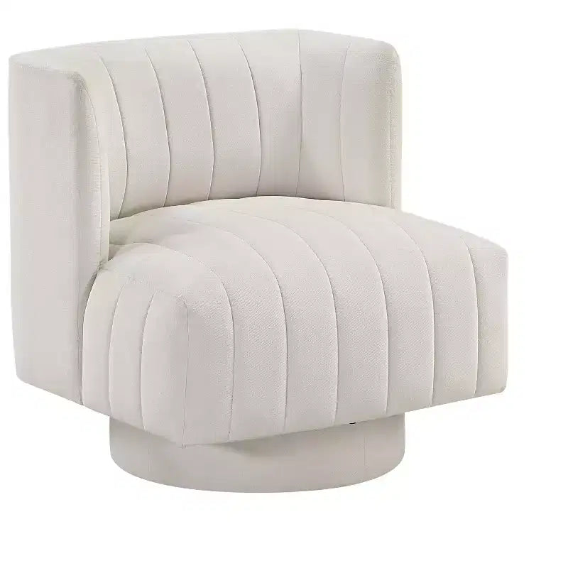 Fauteuil d'appoint contemporain pivotant à 360 degrés en tissu avec dossier incurvé GDFStudio Avery