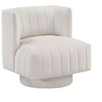 Fauteuil d'appoint contemporain pivotant à 360 degrés en tissu avec dossier incurvé GDFStudio Avery