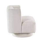 Fauteuil d'appoint contemporain pivotant à 360 degrés en tissu avec dossier incurvé GDFStudio Avery