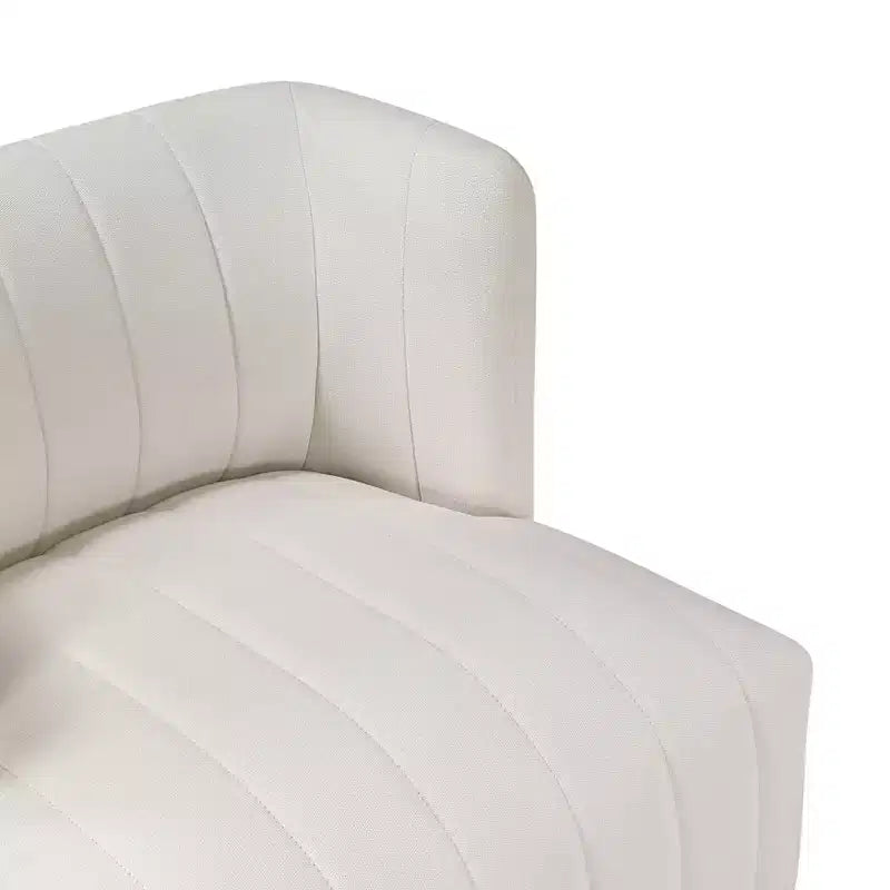 Fauteuil d'appoint contemporain pivotant à 360 degrés en tissu avec dossier incurvé GDFStudio Avery