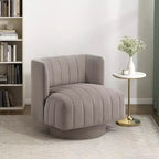 Fauteuil d'appoint contemporain pivotant à 360 degrés en tissu avec dossier incurvé GDFStudio Avery