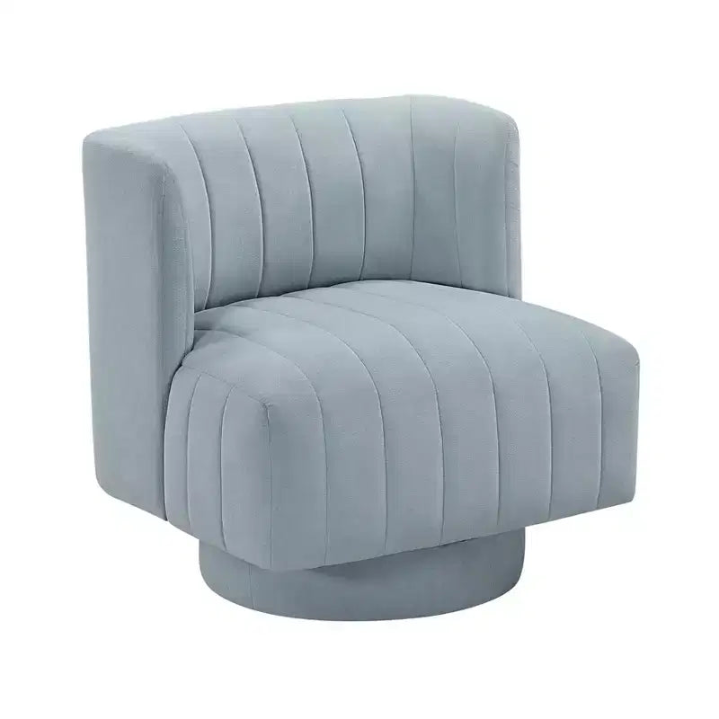 Fauteuil d'appoint contemporain pivotant à 360 degrés en tissu avec dossier incurvé GDFStudio Avery