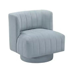 Fauteuil d'appoint contemporain pivotant à 360 degrés en tissu avec dossier incurvé GDFStudio Avery