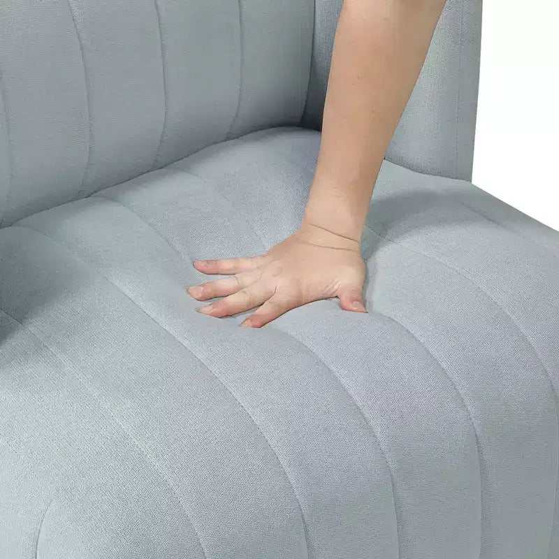Fauteuil d'appoint contemporain pivotant à 360 degrés en tissu avec dossier incurvé GDFStudio Avery
