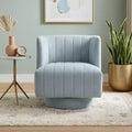 GDFStudio Avery Contemporary Fabric Upholstered 360-Degree Swivel Accent Chair with Barrel Back