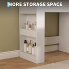Coiffeuse de 41 pouces avec miroir 10 ampoules, prises intégrées, 3 modes d'éclairage, 5 tiroirs et tabouret rembourré, table de maquillage pour chambre à coucher