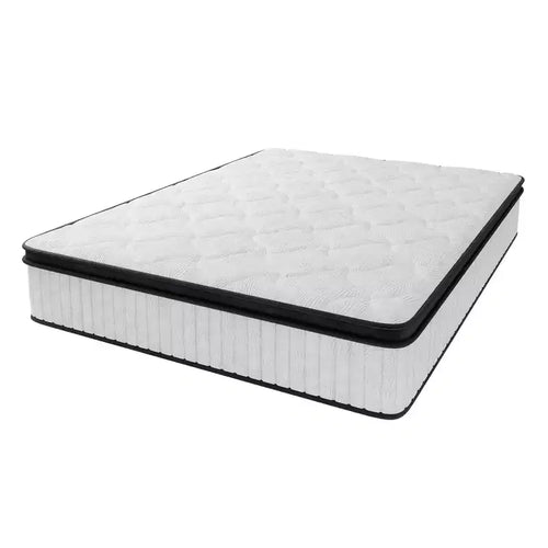 Matelas hybride 12 po avec ressorts ensachés et mousse confort, housse en tricot respirant, soutien mi-ferme Grand lit