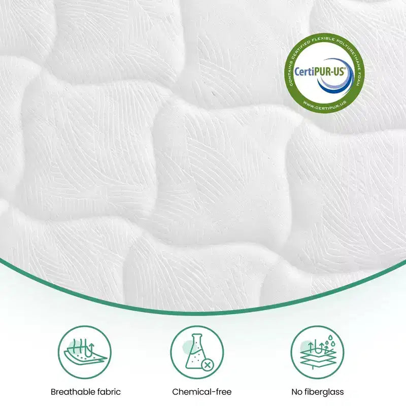 Matelas hybride 12 po avec ressorts ensachés et mousse confort, housse en tricot respirant, soutien mi-ferme Grand lit