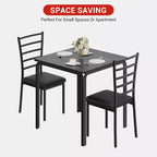 Ensemble de salle à manger carré 2 pièces peu encombrant pour 2 personnes, table et chaises compactes pour cuisine, appartement, coin petit-déjeuner et petits espaces de salle à manger, 73,9x73,9x76,2 cm