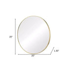 Miroir de vanité de salle de bain HomeRoots 20 encadré en métal doré et rond