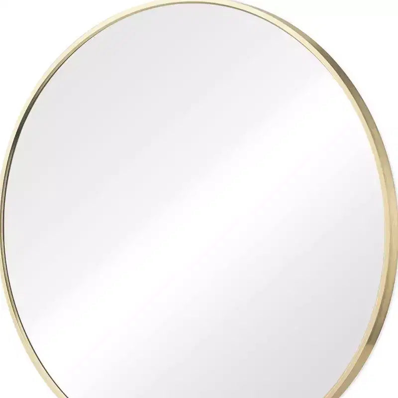 Miroir de vanité de salle de bain HomeRoots 20 encadré en métal doré et rond