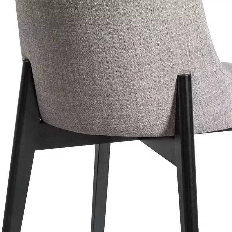 PexFix Chaises de salle à manger rembourrées en bois massif, lot de 2, chaises d'appoint de cuisine en tissu de style Mid-Century avec dossier ergonomique et revêtement en lin respirant