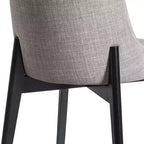PexFix Chaises de salle à manger rembourrées en bois massif, lot de 2, chaises d'appoint de cuisine en tissu de style Mid-Century avec dossier ergonomique et revêtement en lin respirant