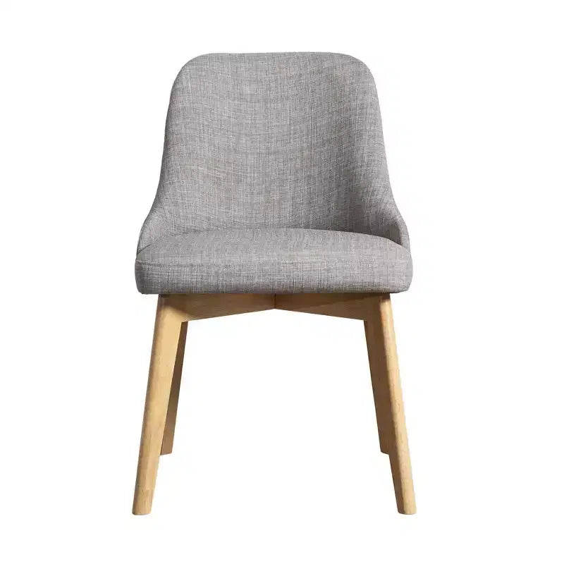 PexFix Chaises de salle à manger rembourrées en bois massif, lot de 2, chaises d'appoint de cuisine en tissu de style Mid-Century avec dossier ergonomique et revêtement en lin respirant