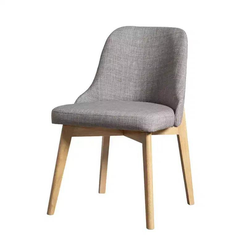 PexFix Chaises de salle à manger rembourrées en bois massif, lot de 2, chaises d'appoint de cuisine en tissu de style Mid-Century avec dossier ergonomique et revêtement en lin respirant