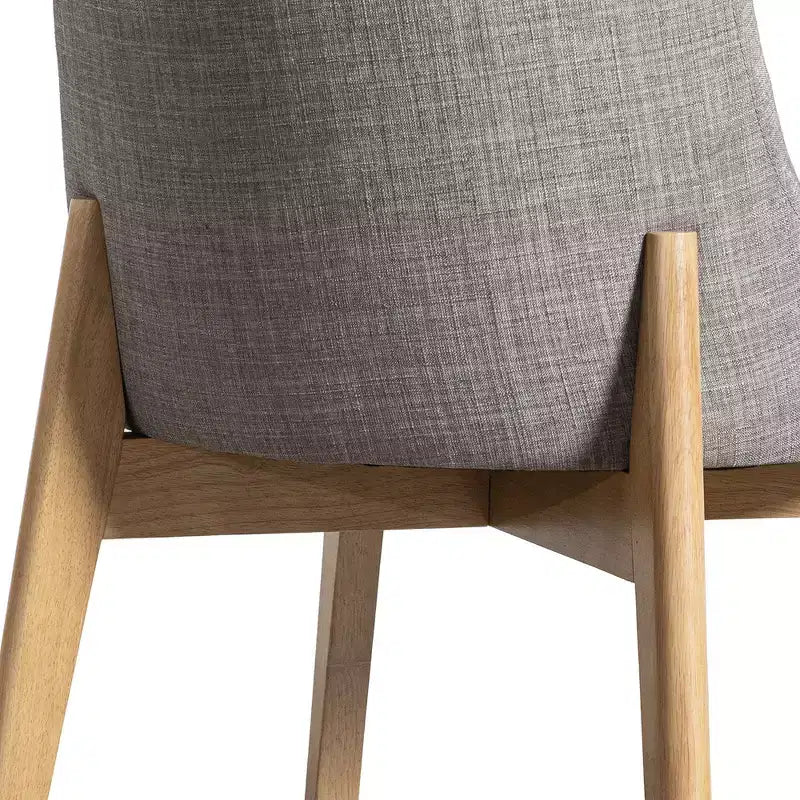 PexFix Chaises de salle à manger rembourrées en bois massif, lot de 2, chaises d'appoint de cuisine en tissu de style Mid-Century avec dossier ergonomique et revêtement en lin respirant
