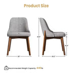 PexFix Chaises de salle à manger rembourrées en bois massif, lot de 2, chaises d'appoint de cuisine en tissu de style Mid-Century avec dossier ergonomique et revêtement en lin respirant