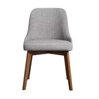 PexFix Chaises de salle à manger rembourrées en bois massif, lot de 2, chaises d'appoint de cuisine en tissu de style Mid-Century avec dossier ergonomique et revêtement en lin respirant