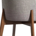 PexFix Chaises de salle à manger rembourrées en bois massif, lot de 2, chaises d'appoint de cuisine en tissu de style Mid-Century avec dossier ergonomique et revêtement en lin respirant