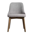 PexFix Chaises de salle à manger rembourrées en bois massif, lot de 2, chaises d'appoint de cuisine en tissu de style Mid-Century avec dossier ergonomique et revêtement en lin respirant