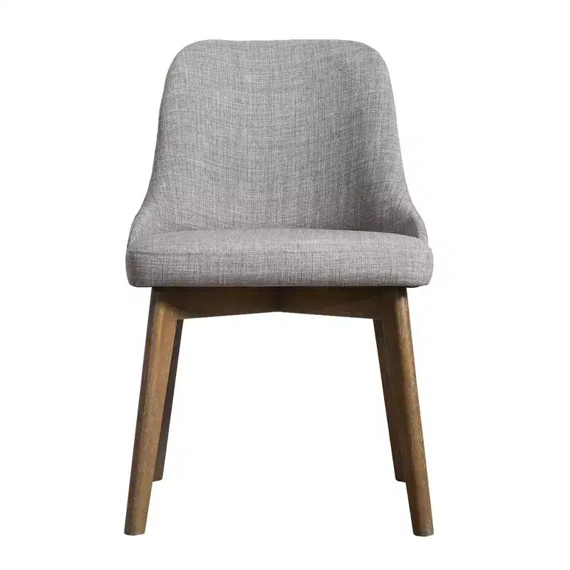 PexFix Chaises de salle à manger rembourrées en bois massif, lot de 2, chaises d'appoint de cuisine en tissu de style Mid-Century avec dossier ergonomique et revêtement en lin respirant
