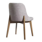 PexFix Chaises de salle à manger rembourrées en bois massif, lot de 2, chaises d'appoint de cuisine en tissu de style Mid-Century avec dossier ergonomique et revêtement en lin respirant