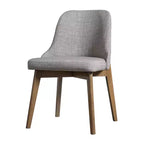 PexFix Chaises de salle à manger rembourrées en bois massif, lot de 2, chaises d'appoint de cuisine en tissu de style Mid-Century avec dossier ergonomique et revêtement en lin respirant