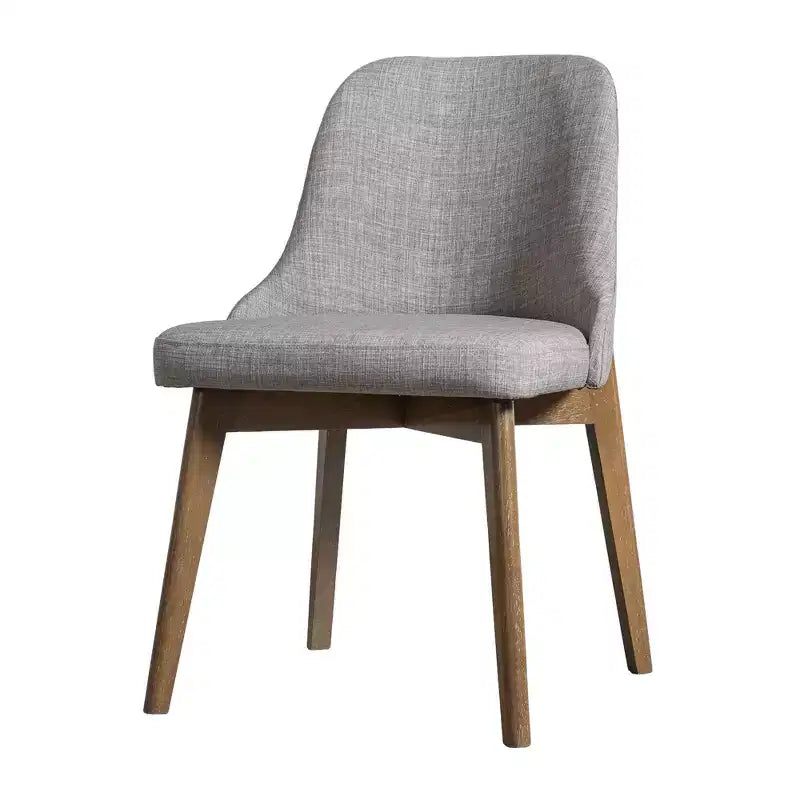 PexFix Chaises de salle à manger rembourrées en bois massif, lot de 2, chaises d'appoint de cuisine en tissu de style Mid-Century avec dossier ergonomique et revêtement en lin respirant