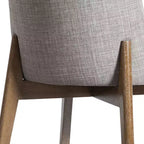 PexFix Chaises de salle à manger rembourrées en bois massif, lot de 2, chaises d'appoint de cuisine en tissu de style Mid-Century avec dossier ergonomique et revêtement en lin respirant