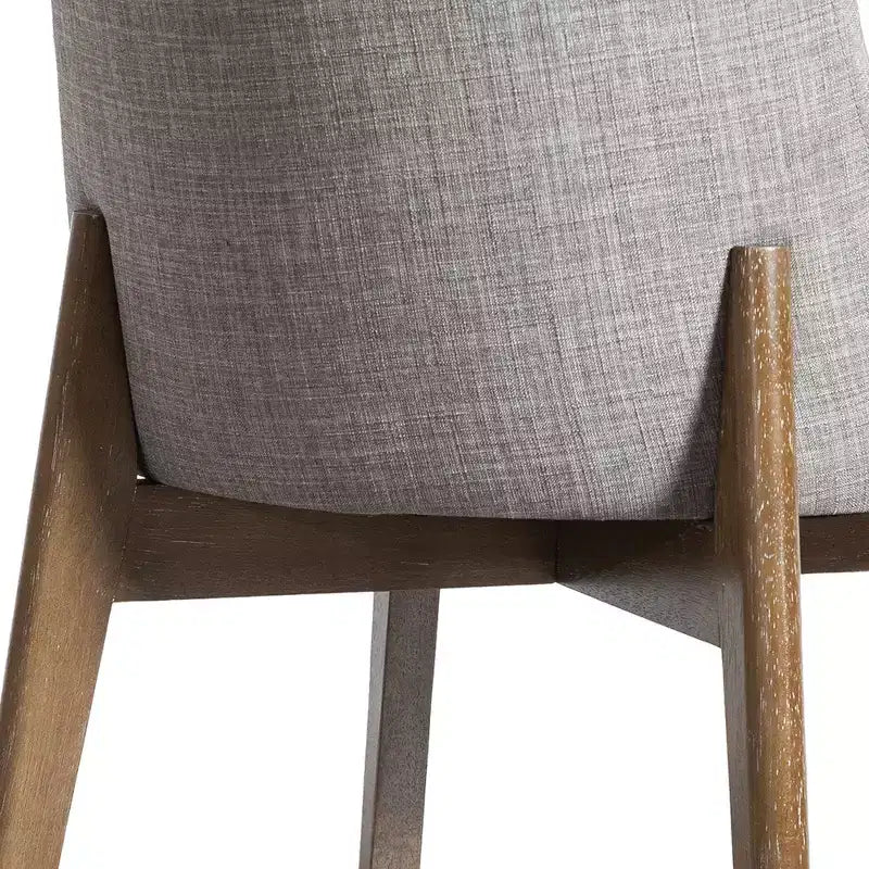 PexFix Chaises de salle à manger rembourrées en bois massif, lot de 2, chaises d'appoint de cuisine en tissu de style Mid-Century avec dossier ergonomique et revêtement en lin respirant