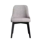 PexFix Chaises de salle à manger rembourrées en bois massif, lot de 2, chaises d'appoint de cuisine en tissu de style Mid-Century avec dossier ergonomique et revêtement en lin respirant