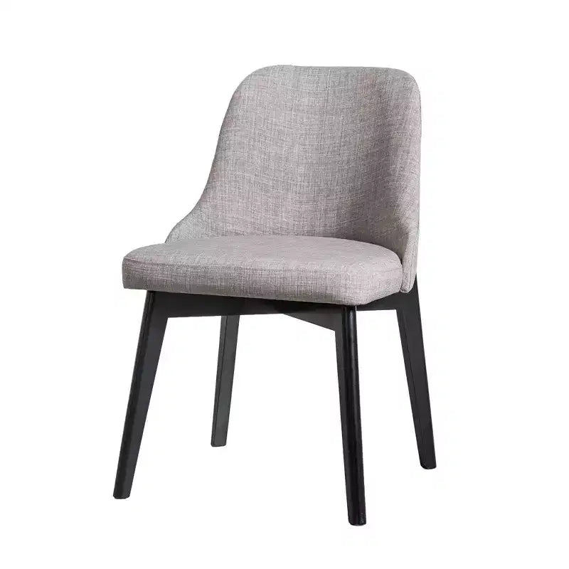 PexFix Chaises de salle à manger rembourrées en bois massif, lot de 2, chaises d'appoint de cuisine en tissu de style Mid-Century avec dossier ergonomique et revêtement en lin respirant