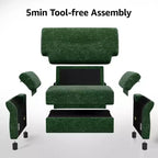 Dyonery 44.5 Fauteuil d'appoint surdimensionné, Fauteuil de lecture confortable en chenille très grand pour salon, chambre, appartement, assemblage sans outils