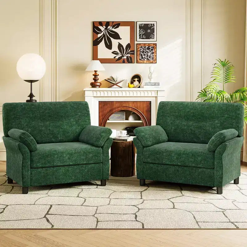 Dyonery 44.5 Fauteuil d'appoint surdimensionné, Fauteuil de lecture confortable en chenille très grand pour salon, chambre, appartement, assemblage sans outils