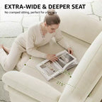 Dyonery 44.5 Fauteuil d'appoint surdimensionné, Fauteuil de lecture confortable en chenille très grand pour salon, chambre, appartement, assemblage sans outils