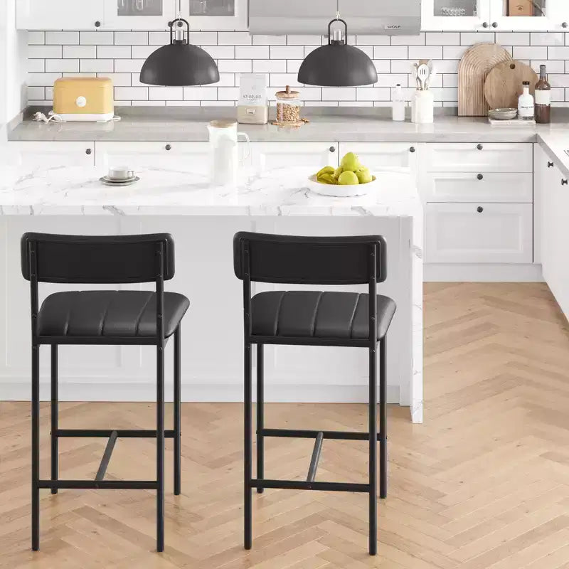 Ensemble de salle à manger rectangulaire 5 pièces pour 4 personnes, table en métal et bois avec 4 chaises rembourrées, cuisine et salle à manger, marron rustique