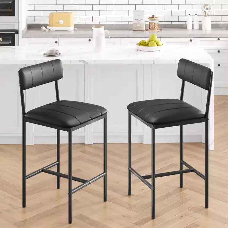 Ensemble de salle à manger rectangulaire 5 pièces pour 4 personnes, table en métal et bois avec 4 chaises rembourrées, cuisine et salle à manger, marron rustique