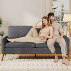 Canapé 2 places en velours côtelé Dyonery 68 avec coussins à ressorts, cadre en bois massif, assise profonde pour salon et chambre