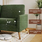 Canapé 2 places en velours côtelé Dyonery 68 avec coussins à ressorts, cadre en bois massif, assise profonde pour salon et chambre