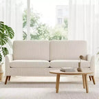 Dyonery 68 Corduroy Loveseat Sofa with Spring Cushions Solid Wood Frame Deep Seat for Living Room Bedroom