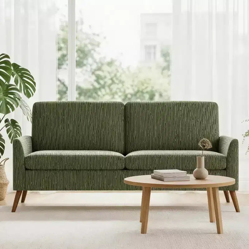 Canapé 2 places en velours côtelé Dyonery 68 avec coussins à ressorts, cadre en bois massif, assise profonde pour salon et chambre