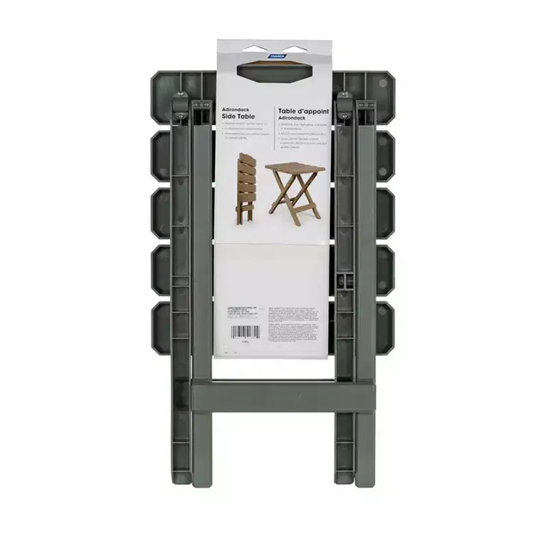 Camco Table d'appoint pliante portable Adirondack, petite, pour camping, résistante aux intempéries, antirouille, en plastique durable, pour utilisation intérieure et extérieure, coloris sauge
